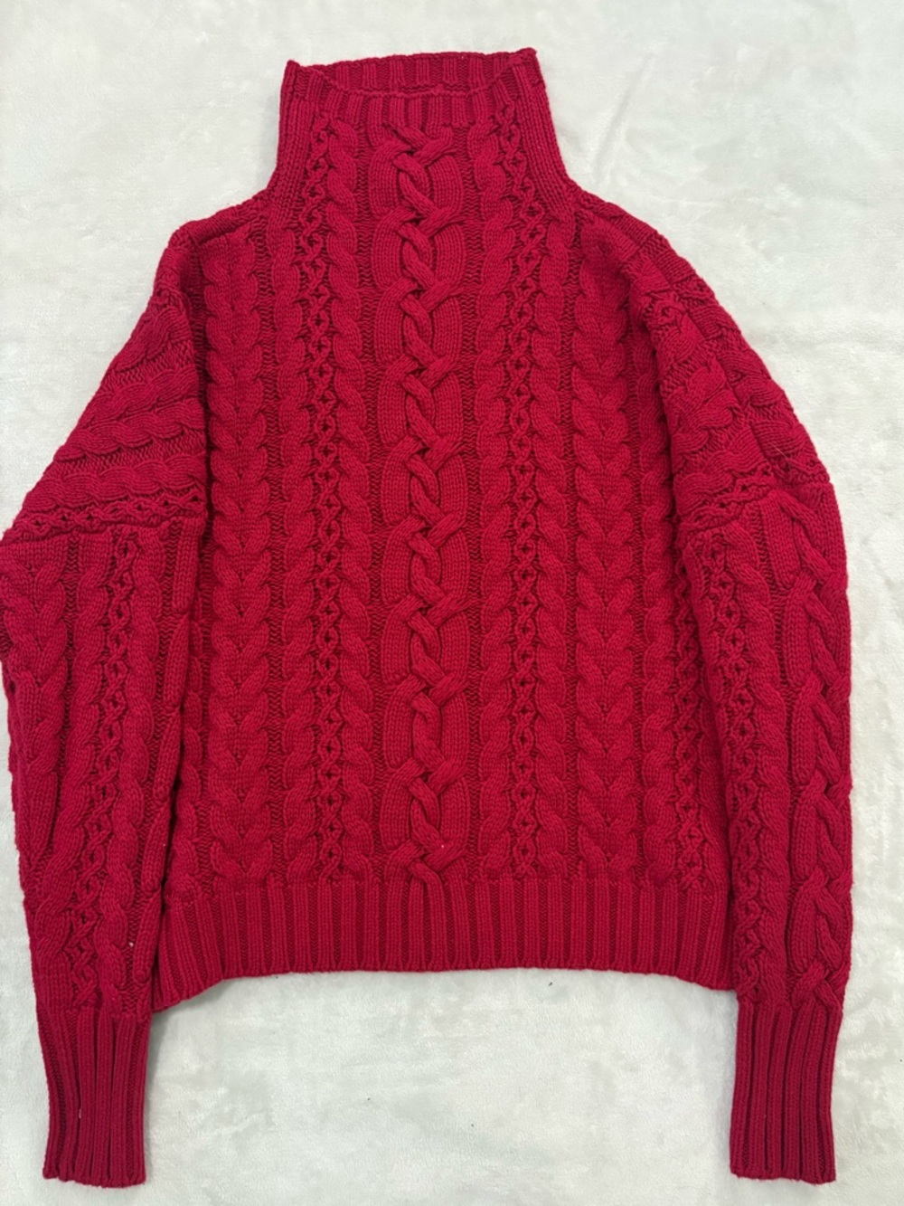 Ralph Lauren Bright Red Cable Knit Cardigan